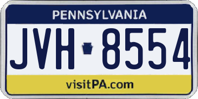 PA license plate JVH8554
