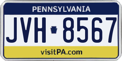 PA license plate JVH8567