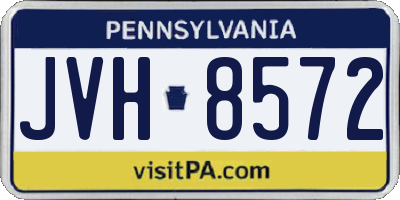 PA license plate JVH8572