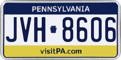 PA license plate JVH8606
