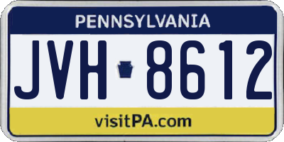 PA license plate JVH8612