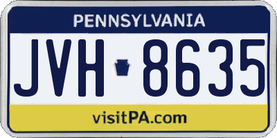 PA license plate JVH8635