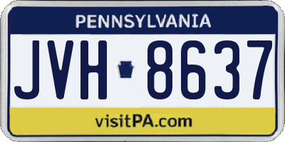 PA license plate JVH8637