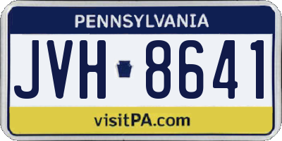 PA license plate JVH8641