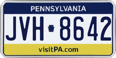 PA license plate JVH8642