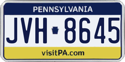 PA license plate JVH8645