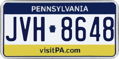 PA license plate JVH8648