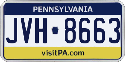 PA license plate JVH8663