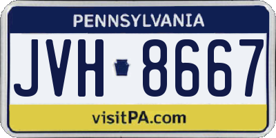 PA license plate JVH8667