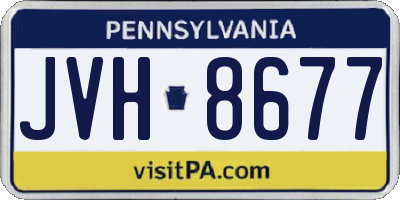 PA license plate JVH8677