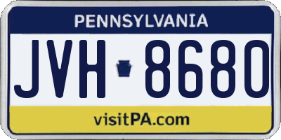PA license plate JVH8680
