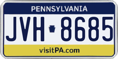 PA license plate JVH8685