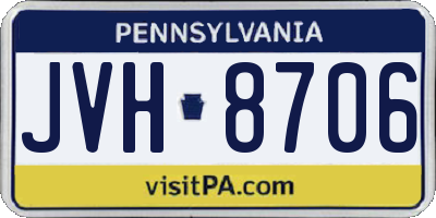 PA license plate JVH8706