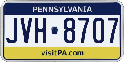PA license plate JVH8707