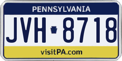 PA license plate JVH8718