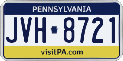 PA license plate JVH8721
