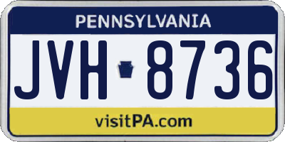 PA license plate JVH8736