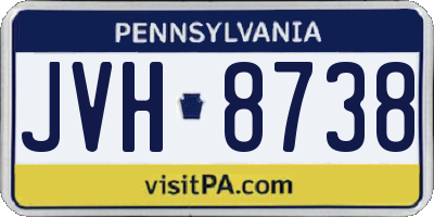 PA license plate JVH8738