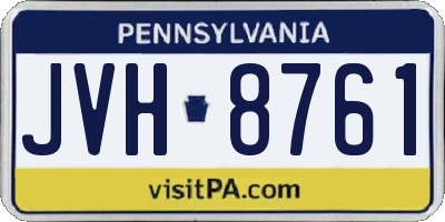 PA license plate JVH8761