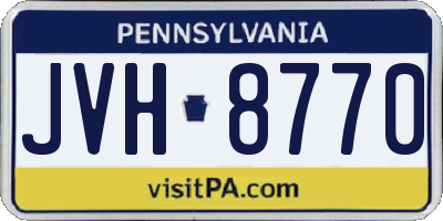 PA license plate JVH8770