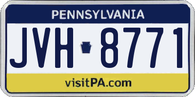PA license plate JVH8771