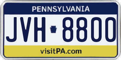 PA license plate JVH8800