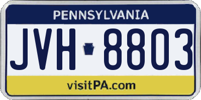 PA license plate JVH8803