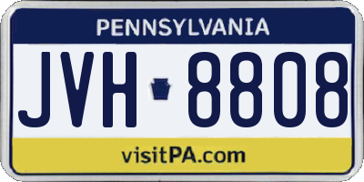 PA license plate JVH8808