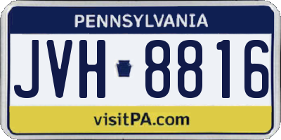 PA license plate JVH8816