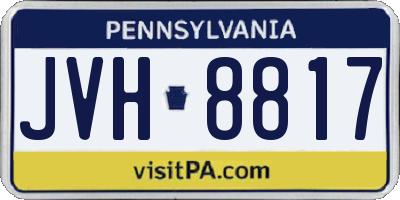 PA license plate JVH8817