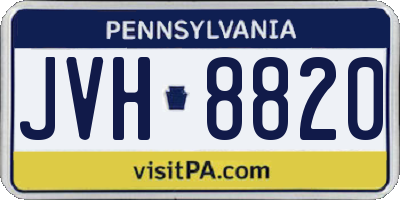 PA license plate JVH8820