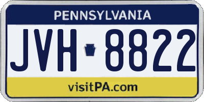 PA license plate JVH8822