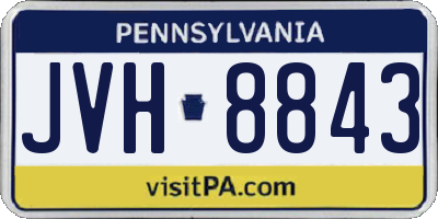 PA license plate JVH8843