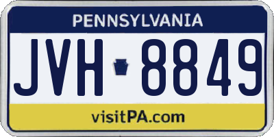 PA license plate JVH8849