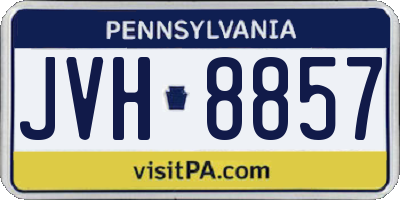 PA license plate JVH8857