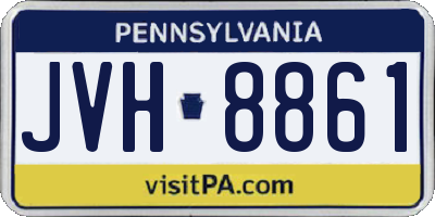 PA license plate JVH8861