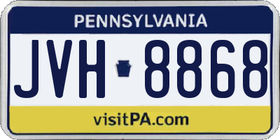 PA license plate JVH8868