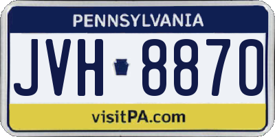 PA license plate JVH8870