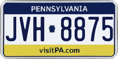 PA license plate JVH8875