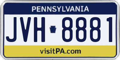 PA license plate JVH8881