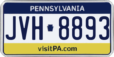 PA license plate JVH8893