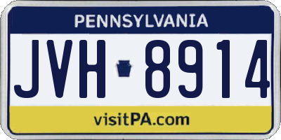 PA license plate JVH8914