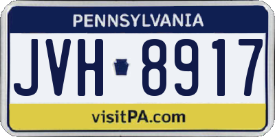 PA license plate JVH8917