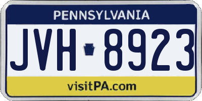 PA license plate JVH8923
