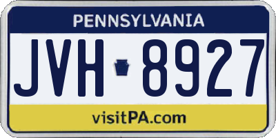 PA license plate JVH8927