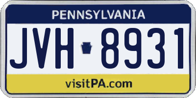 PA license plate JVH8931
