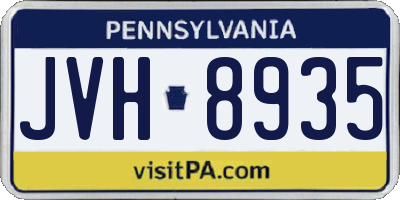 PA license plate JVH8935