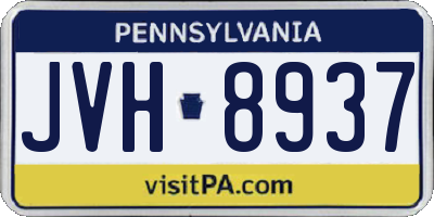 PA license plate JVH8937