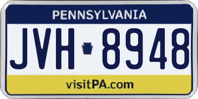 PA license plate JVH8948
