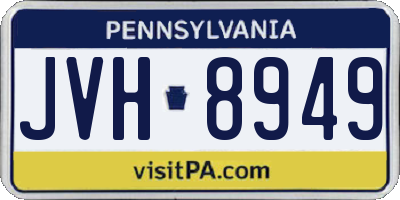 PA license plate JVH8949